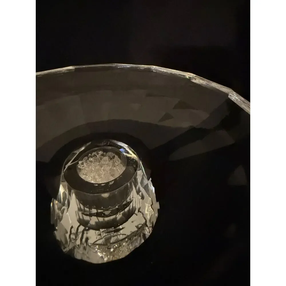 💎 Oleg Cassini Crystal “Diamond Filled” Pedestal Candy Dish – 6